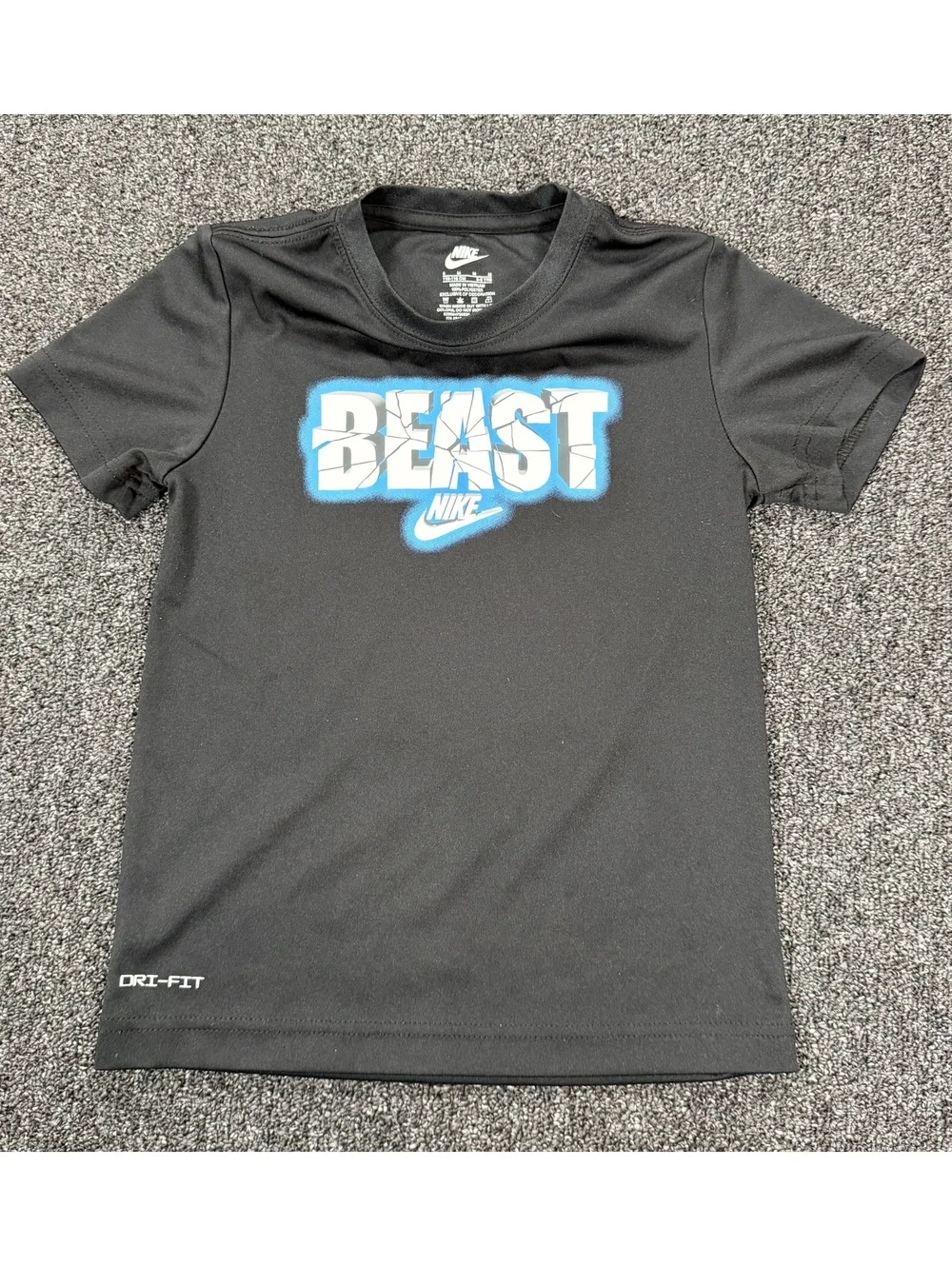 Nike Boys' Black 'Beast' Dri-FIT Athletic T-Shirt Size M (5-6 Yrs)